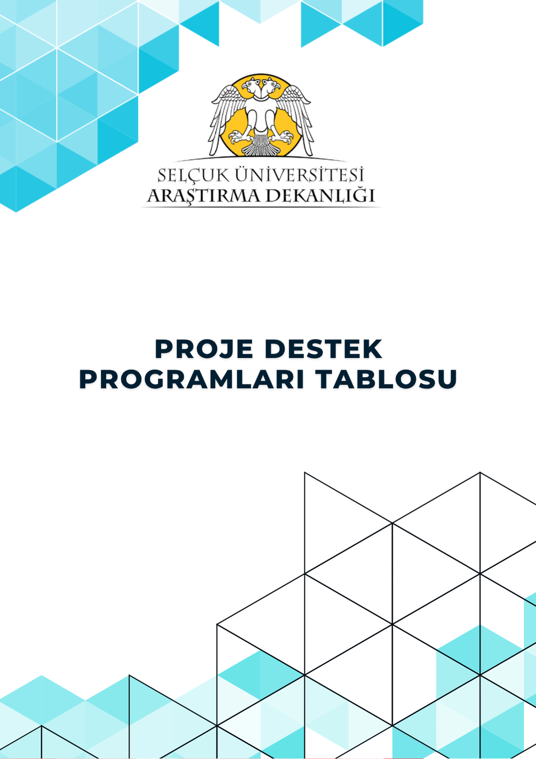 Proje Destek Programları Tablosu