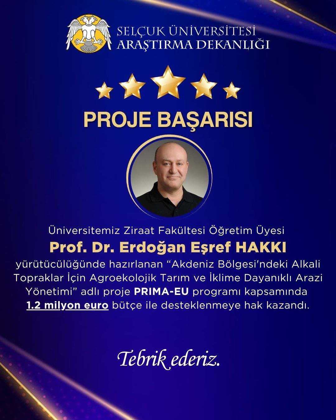 Prof. Dr. Erdoğan Eşref HAKKI — PRIMA-EU Proje Başarısı