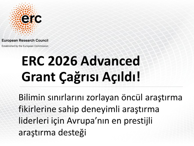 ERC 2026 Advanced Grant Çağrısı Açıldı!