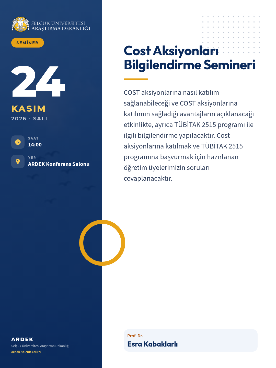 Cost Aksiyonları Bilgilendirme Semineri