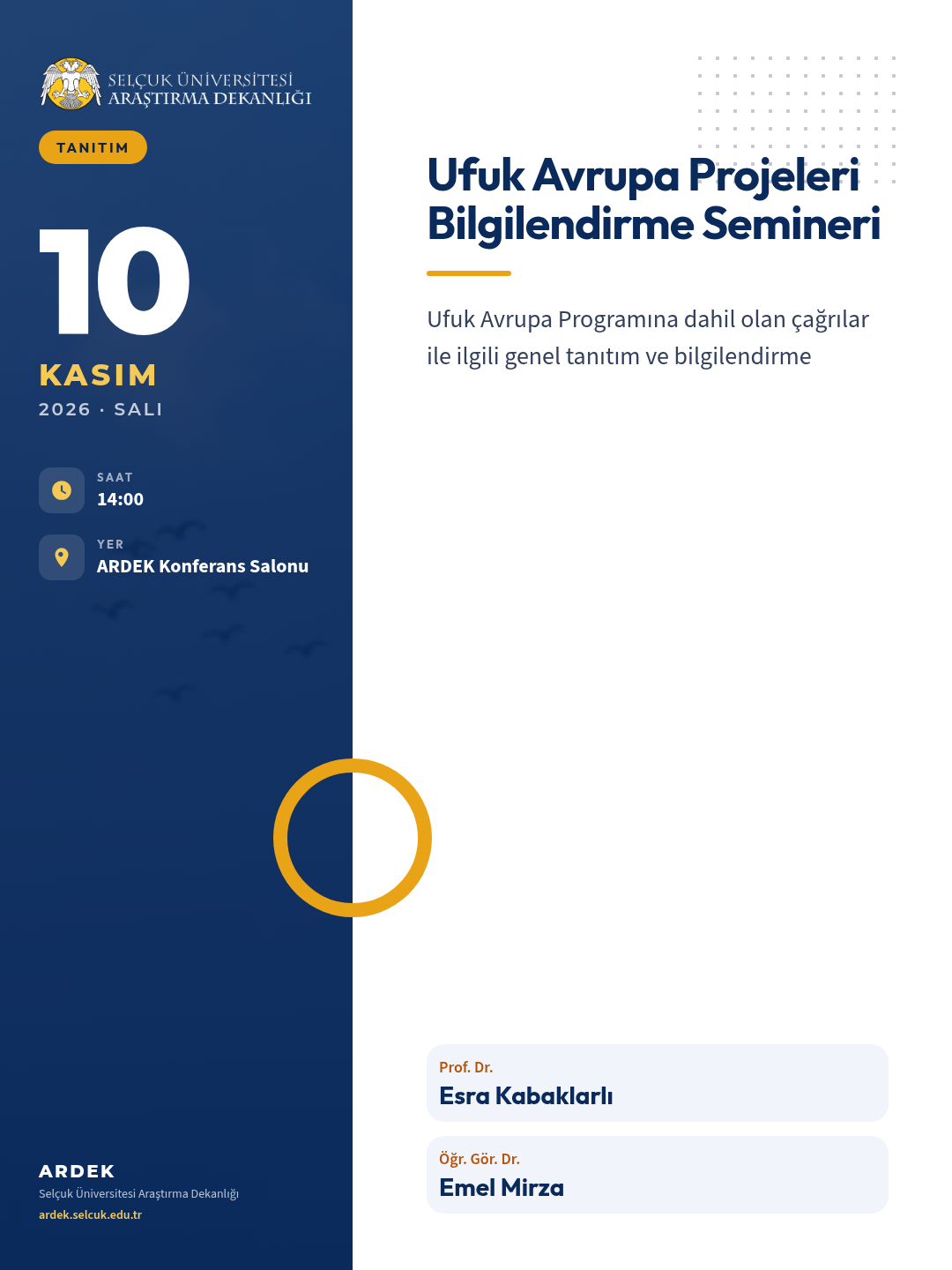 Ufuk Avrupa Projeleri Bilgilendirme Semineri