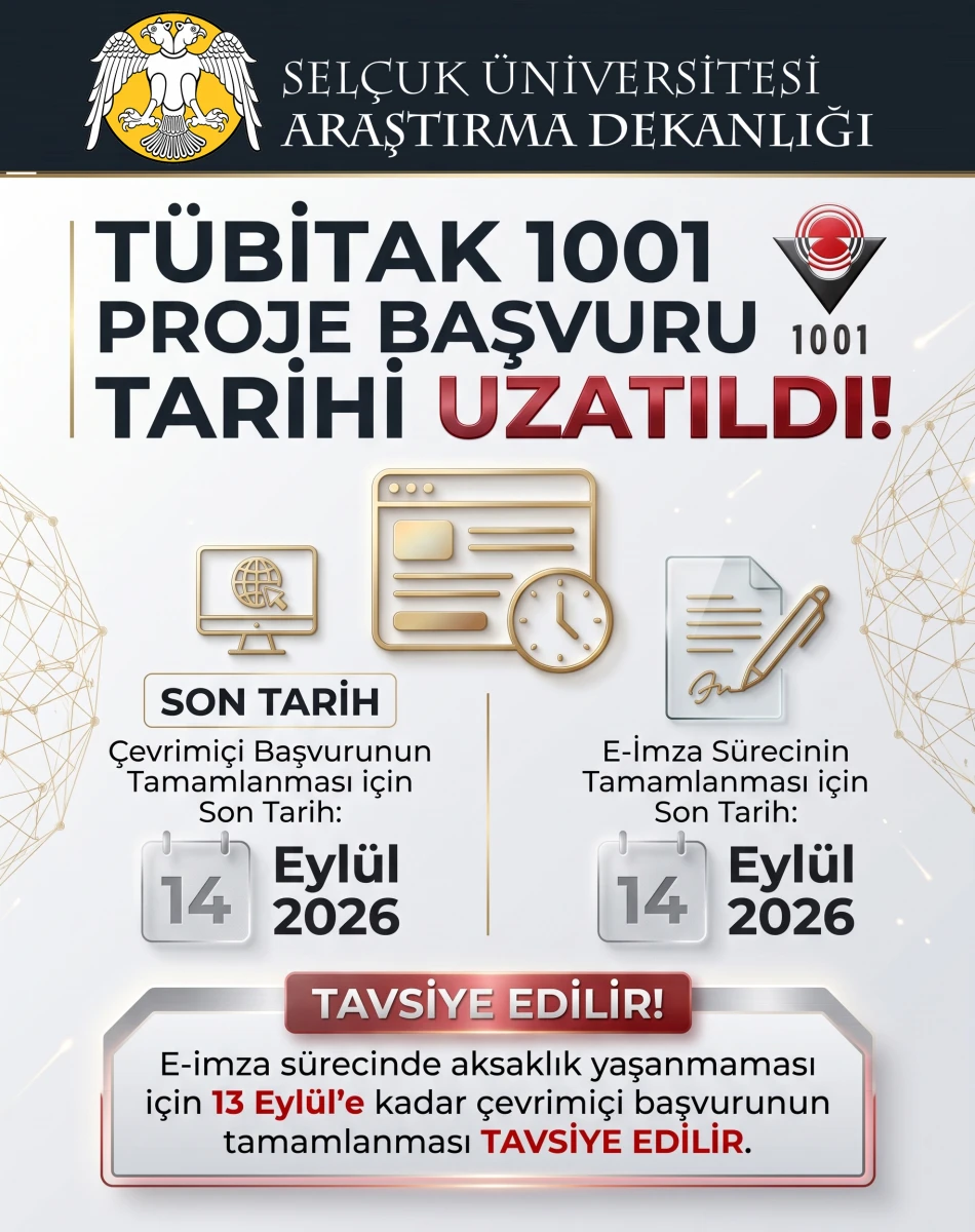 TÜBİTAK 1001 Proje Başvuru Tarihi uzatıldı!
