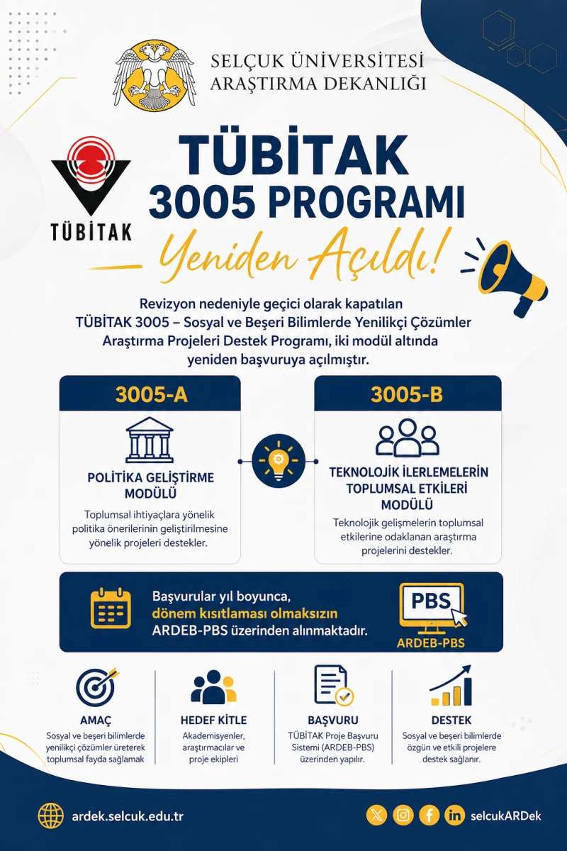 TÜBİTAK 3005 Programı Başvuruya Yeniden Açıldı!